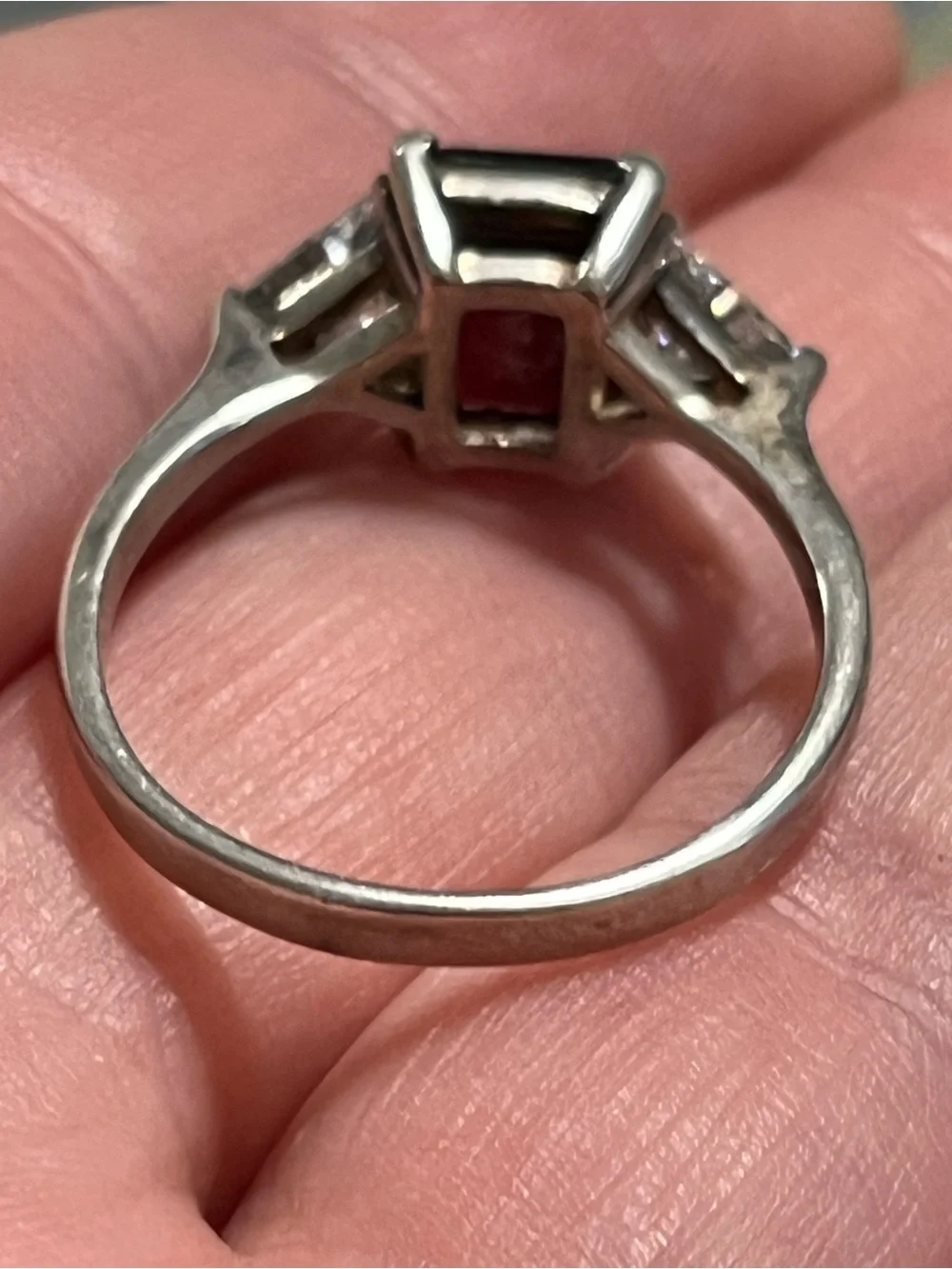 Vintage Sterling Silver 925 Dark Garnet Cubic Zirconia Cocktail Ring - Size 9